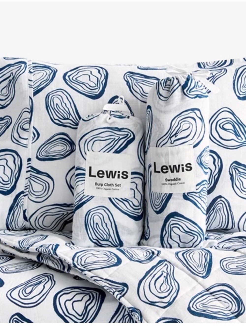 Lewis crib sheet oyster print Organic Cotton